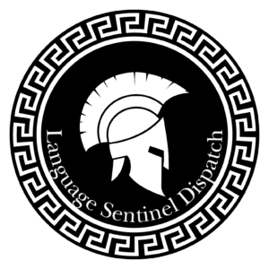 Language Sentinel blog logo featuring a Spartan helmet design, representing bespoke English training for professionals.