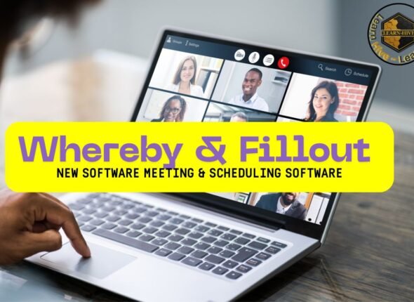 Laptop screen showing a video meeting, representing Learn Hive’s new transition to Whereby and Fillout for meetings, scheduling, and client onboarding.